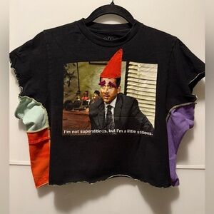 House Of Wildwood “Office” Patchwork Crop Top